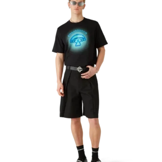 Airbrush-Pilz-Logo-T-Shirt mit kurzen Shorts