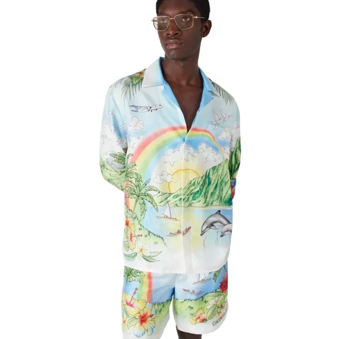 Aloha Langarm-Seidenhemd