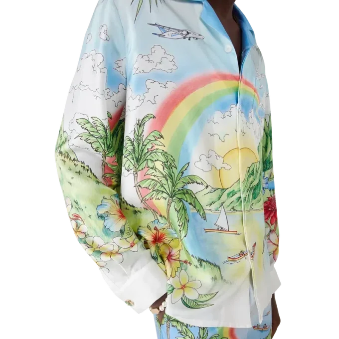 Aloha Langarm-Seidenhemd