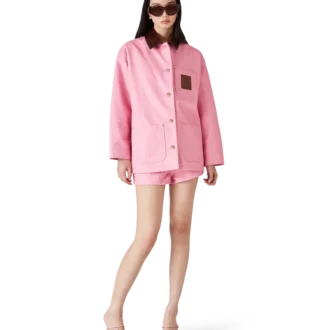 Arbeitsmantel aus geprägtem Leder