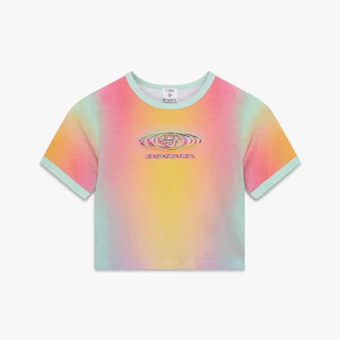 Baby-Shorts mit kurzen Ärmeln und Glas-Farbverlauf-Print