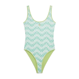 Badeanzug mit wellenförmigem Monogramm