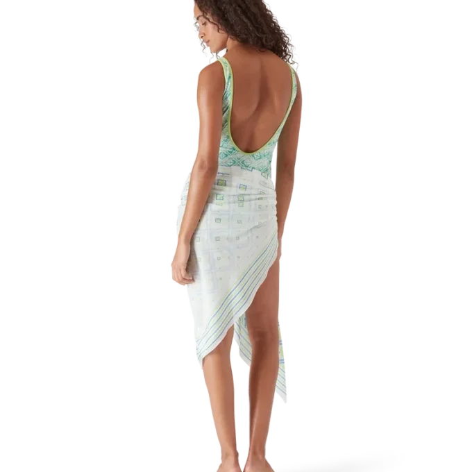 Badeanzug mit wellenförmigem Monogramm