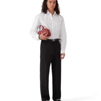 Baumwoll-Oxford-Hemd mit Monogramm-Jacquard