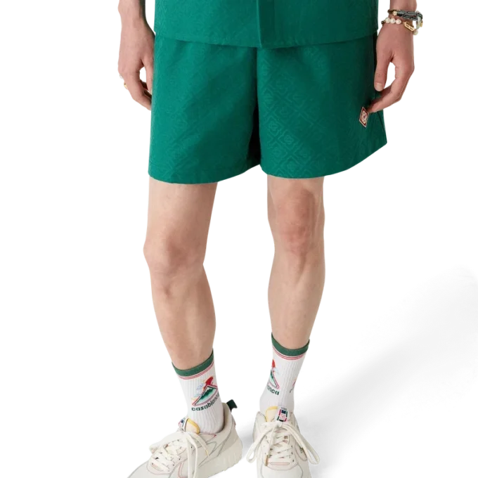 Baumwoll-Shorts aus Monogram-Jacquard Baumwoll-Shorts aus Monogram-Jacquard