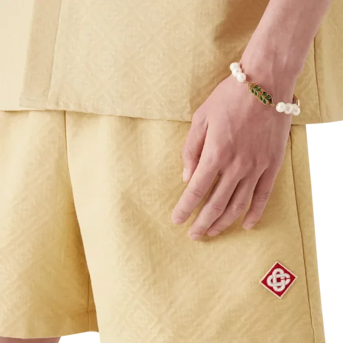 Baumwoll-Shorts aus Monogram-Jacquard