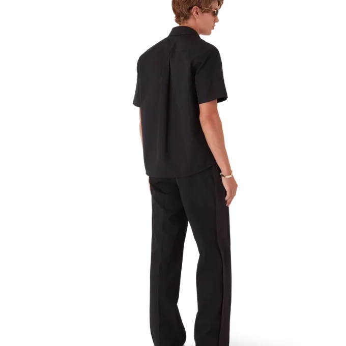 Baumwollhemd mit Monogramm und kurzen Ärmeln