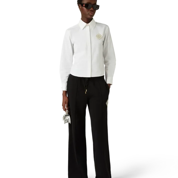 Baumwollhemd mit Pearl-Diamant-Patch Baumwollhemd mit Pearl-Diamant-Patch