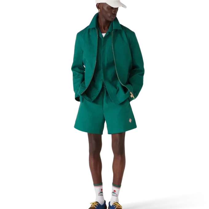 Baumwolljacke mit Monogramm-Jacquard