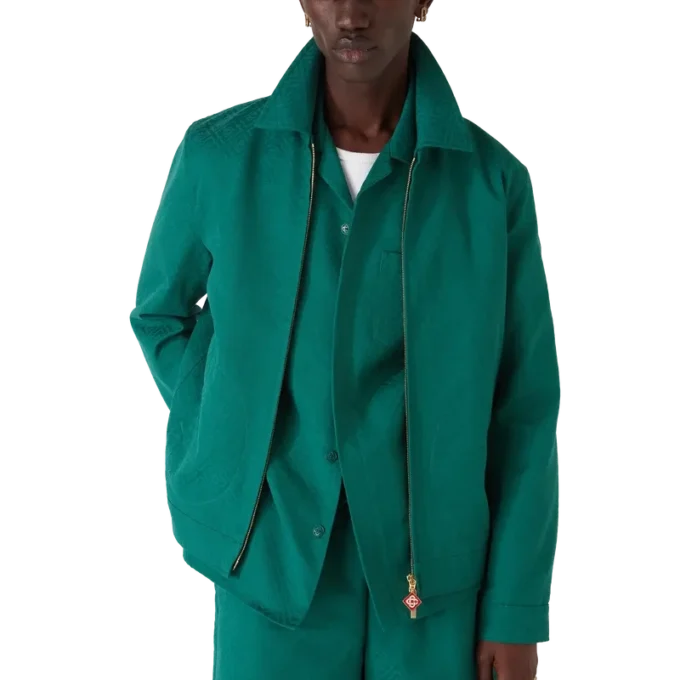 Baumwolljacke mit Monogramm-Jacquard