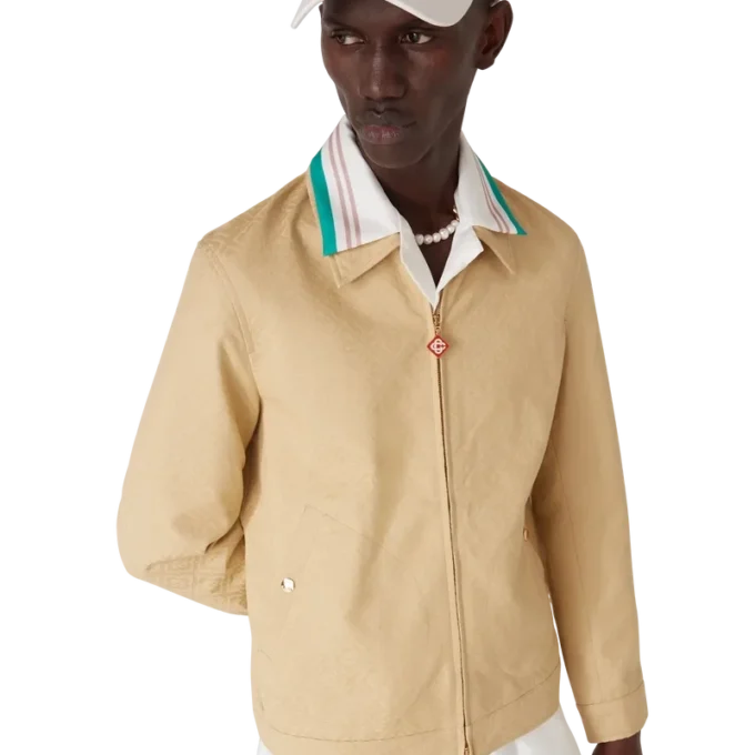 Baumwolljacke mit Monogramm-Jacquard