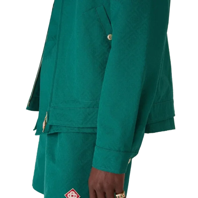 Baumwolljacke mit Monogramm-Jacquard