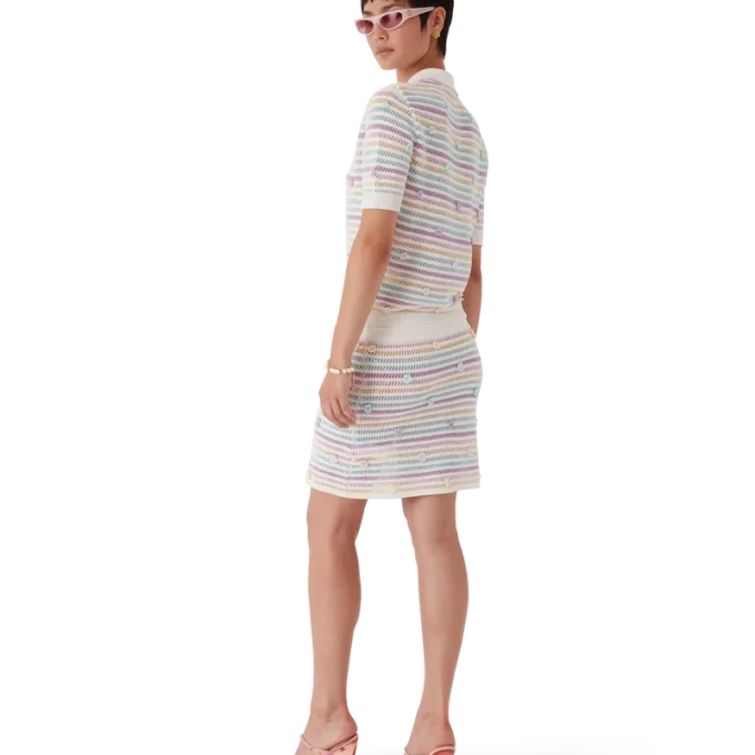 Baumwollrock mit Blumenstreifen