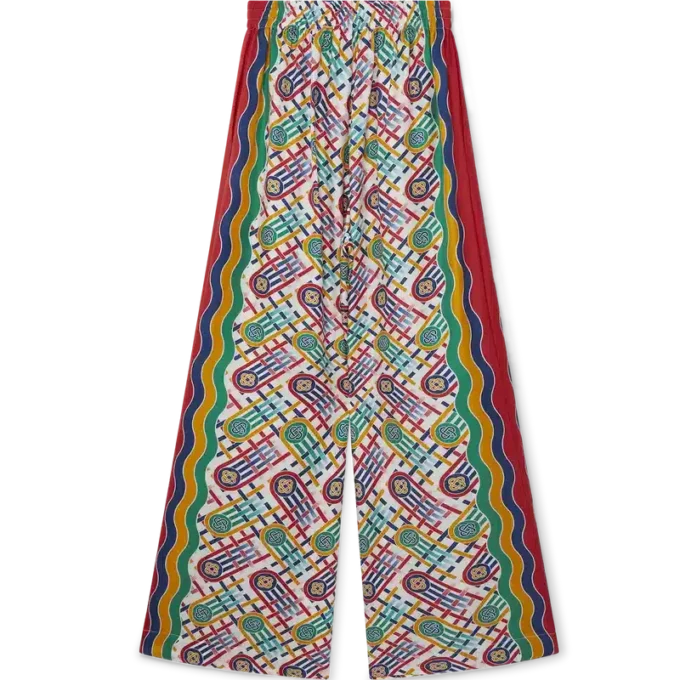 Bedruckte Hose mit weitem Bein