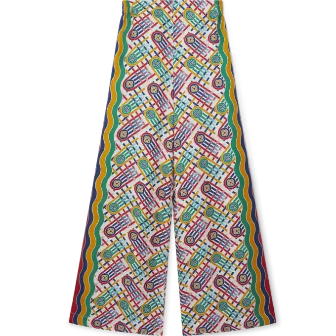 Bedruckte Hose mit weitem Bein