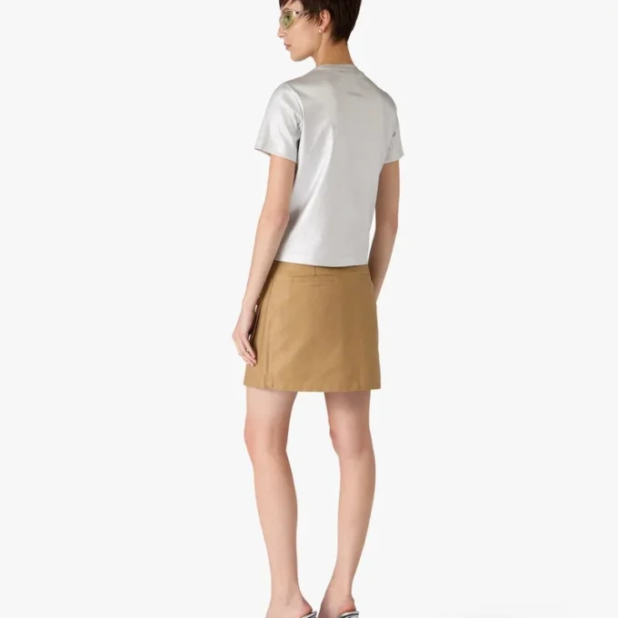 Beiger Baumwoll-Minirock mit Taschen Beiger Baumwoll-Minirock mit Taschen