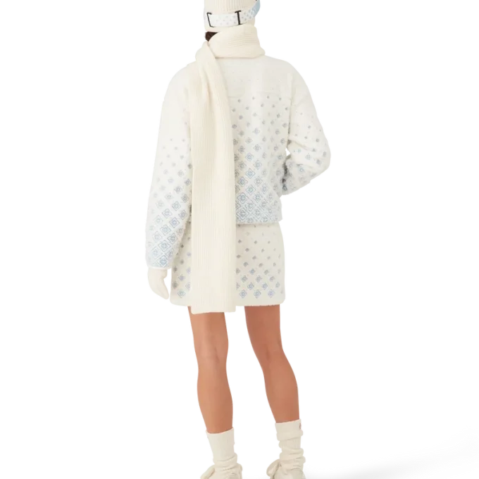 Bestickte, verkürzte Fleecejacke mit Monogramm in Farbverlauf Bestickte, verkürzte Fleecejacke mit Monogramm in Farbverlauf