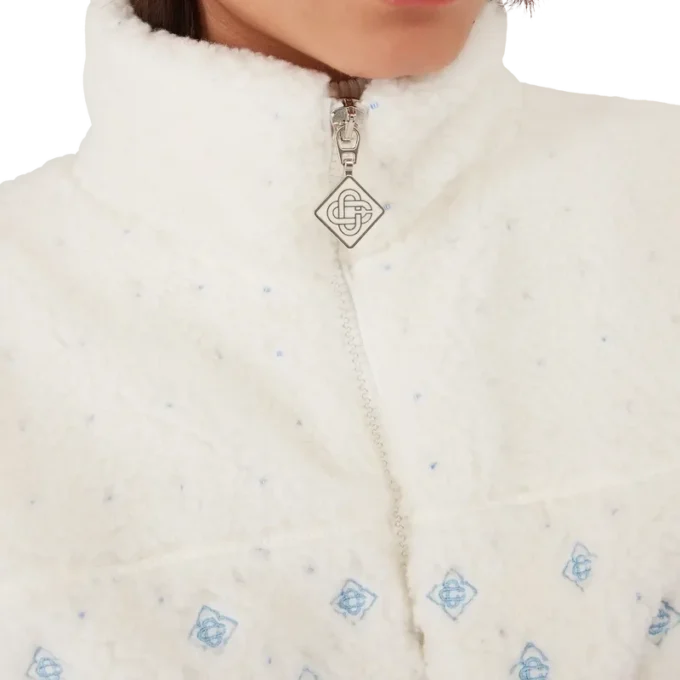 Bestickte, verkürzte Fleecejacke mit Monogramm in Farbverlauf Bestickte, verkürzte Fleecejacke mit Monogramm in Farbverlauf