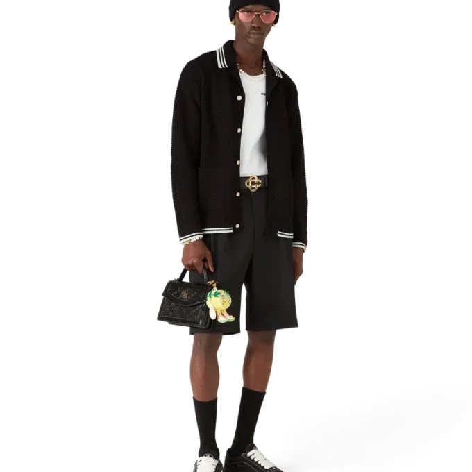 Besticktes Langarmhemd aus Baumwollhäkelstoff