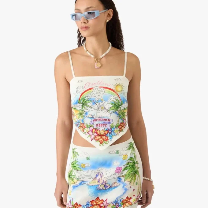 Better Days Seidensatin-Schal-Top