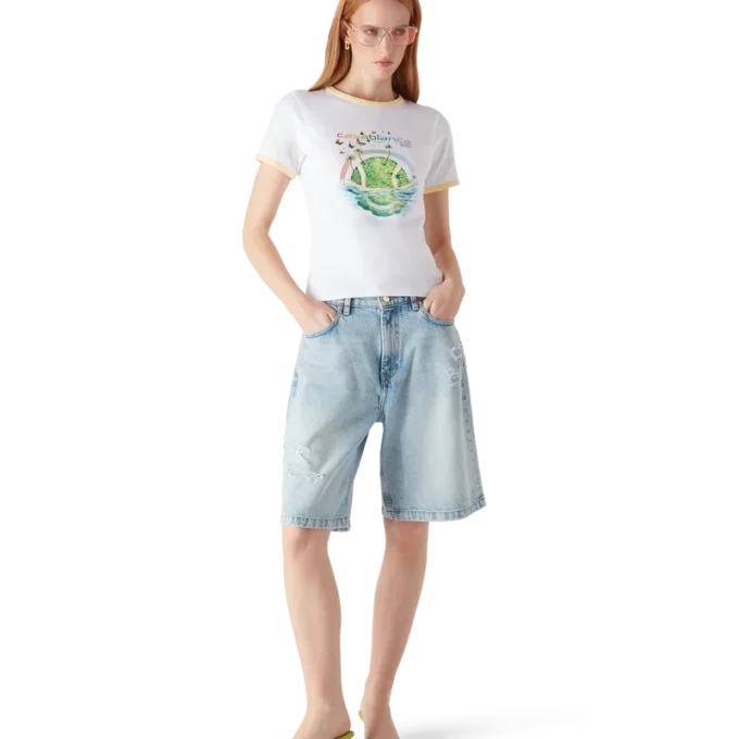 Beyond Destiny Longline Ringer Kurzarm-T-Shirt mit Shorts