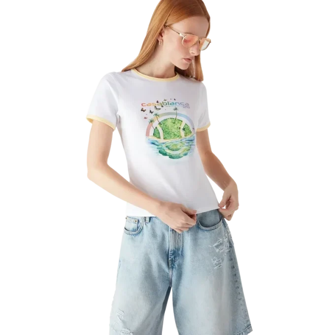 Beyond Destiny Longline Ringer Kurzarm-T-Shirt mit Shorts