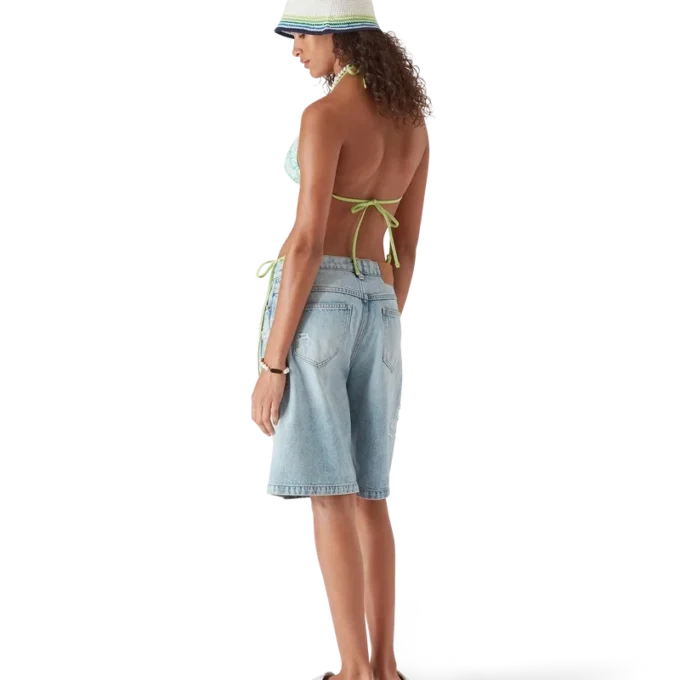 Bikini-Oberteil mit wellenförmigem Monogramm