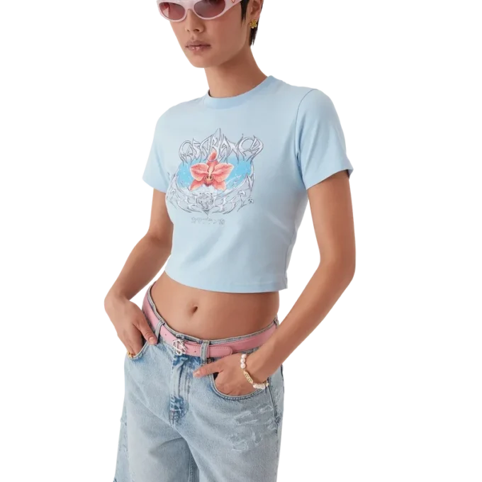 Blades Cropped Kurzarm-T-Shirt