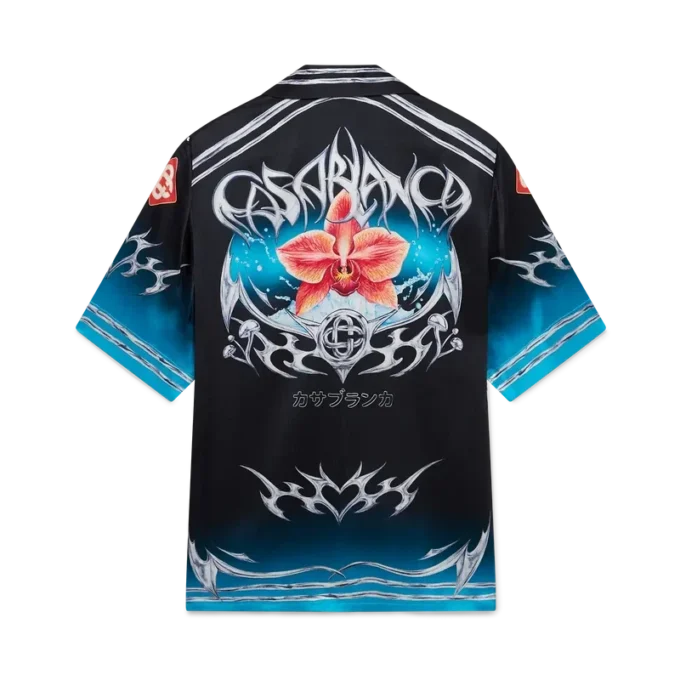 Blades Kurzarm-Hemd aus Seidensatin