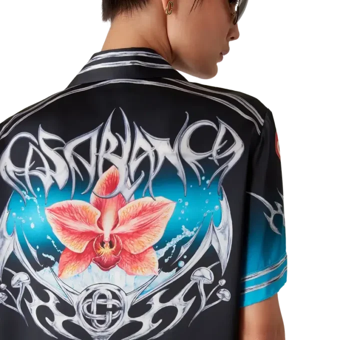 Blades Kurzarm-Hemd aus Seidensatin