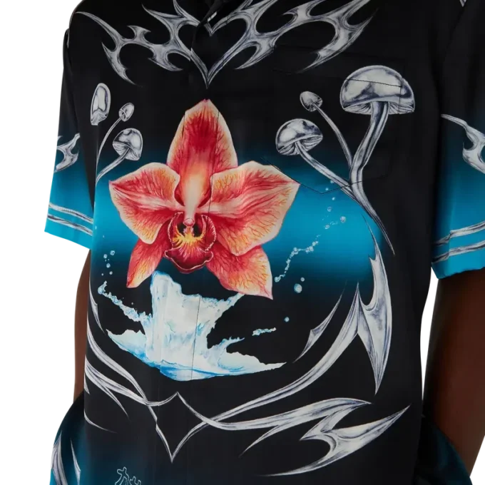 Blades Kurzarmhemd aus Seidensatin