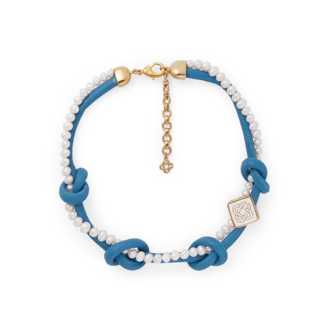 Blaue Knoten-Halskette