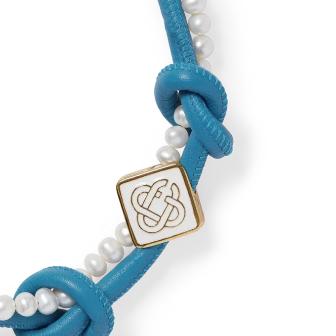 Blaue Knoten-Halskette