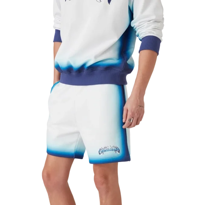 Blaue Sweatshorts mit Farbverlauf