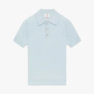 Blaues Pointelle-Monogramm-Poloshirt mit Shorts