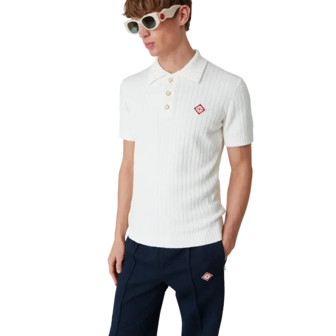 Bouclé-Poloshirt