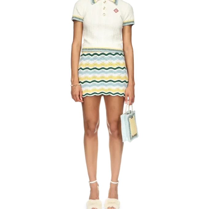 Bouclé-Rock mit Wellenmuster Bouclé-Rock mit Wellenmuster