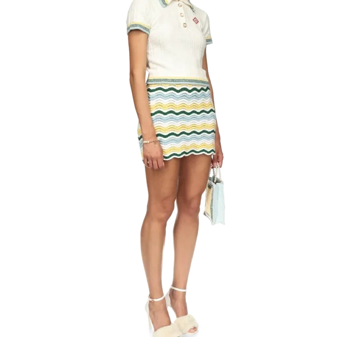 Bouclé-Rock mit Wellenmuster Bouclé-Rock mit Wellenmuster