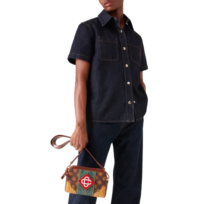 Braune Monogram-Umhängetasche