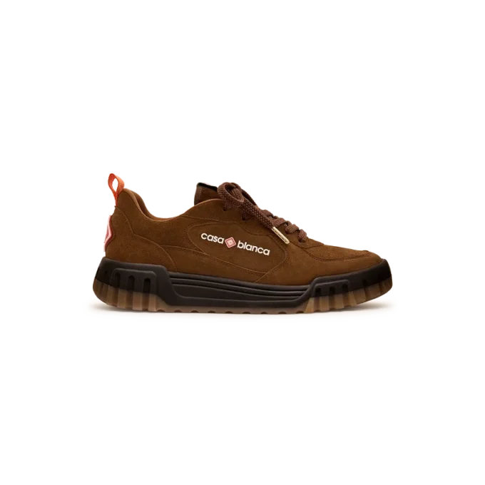 Brauner Court-Sneaker aus Wildleder für Herren