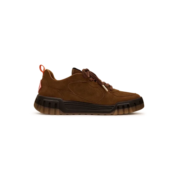 Brauner Court-Sneaker aus Wildleder für Herren