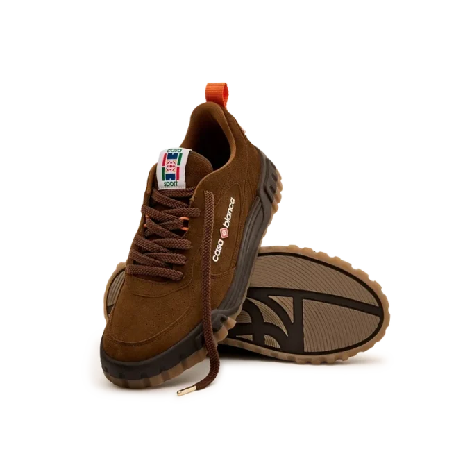 Brauner Court-Sneaker aus Wildleder für Herren