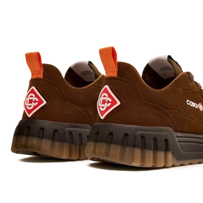 Brauner Court-Sneaker aus Wildleder für Herren