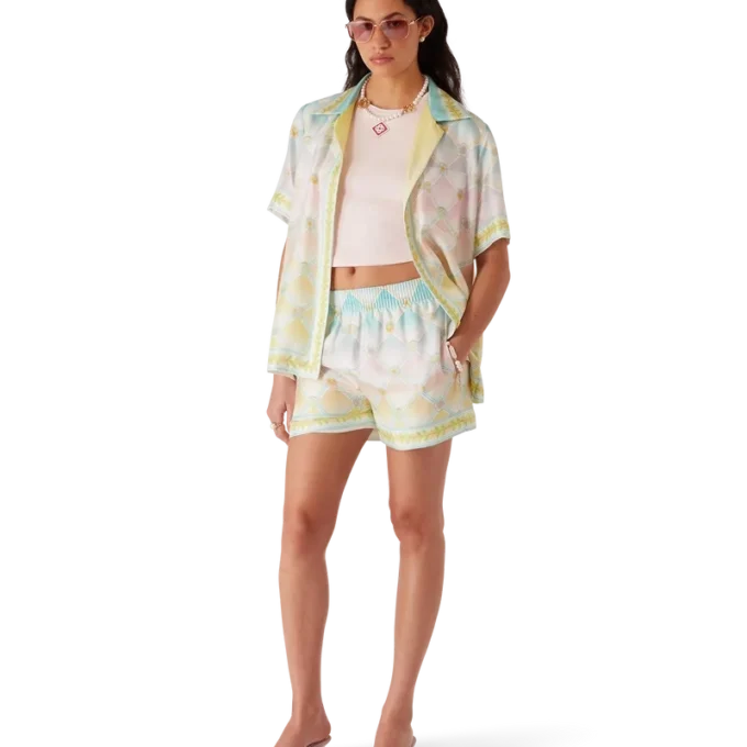 Candy Icons Kurzarm-Shirt aus Seidentwill