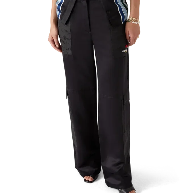 Cargohose aus Nylon und Satin im Mountain-Camo-Design