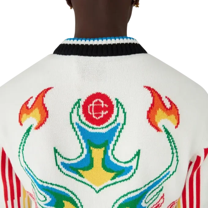 Casa Club-Jacke aus Baumwollstrick mit „Flame Laurel“-Motiv