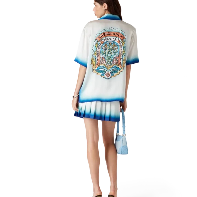 Casa Way Skate Shorts-Hemd mit Kurzarm und Seiden-Finish