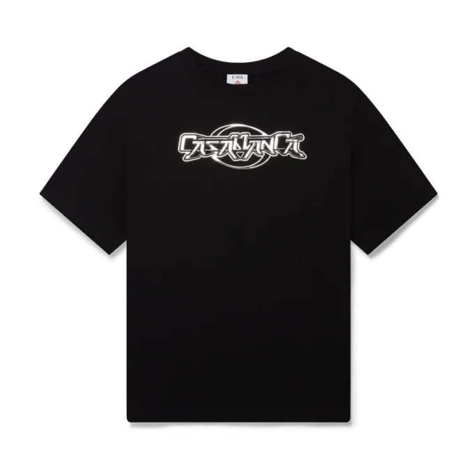 Casablanca Chrome Oversized-Short-T-Shirt mit kurzen Ärmeln