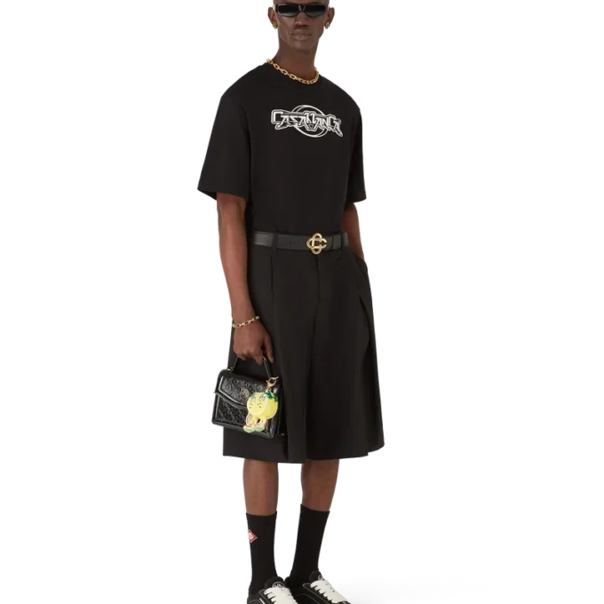 Casablanca Chrome Oversized-Short-T-Shirt mit kurzen Ärmeln