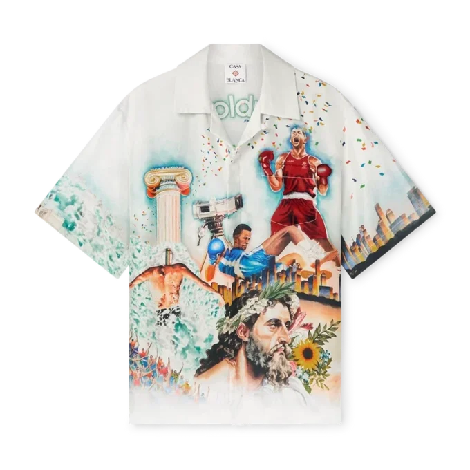 Celebration Du Sport Kurzarm-Seidenhemd